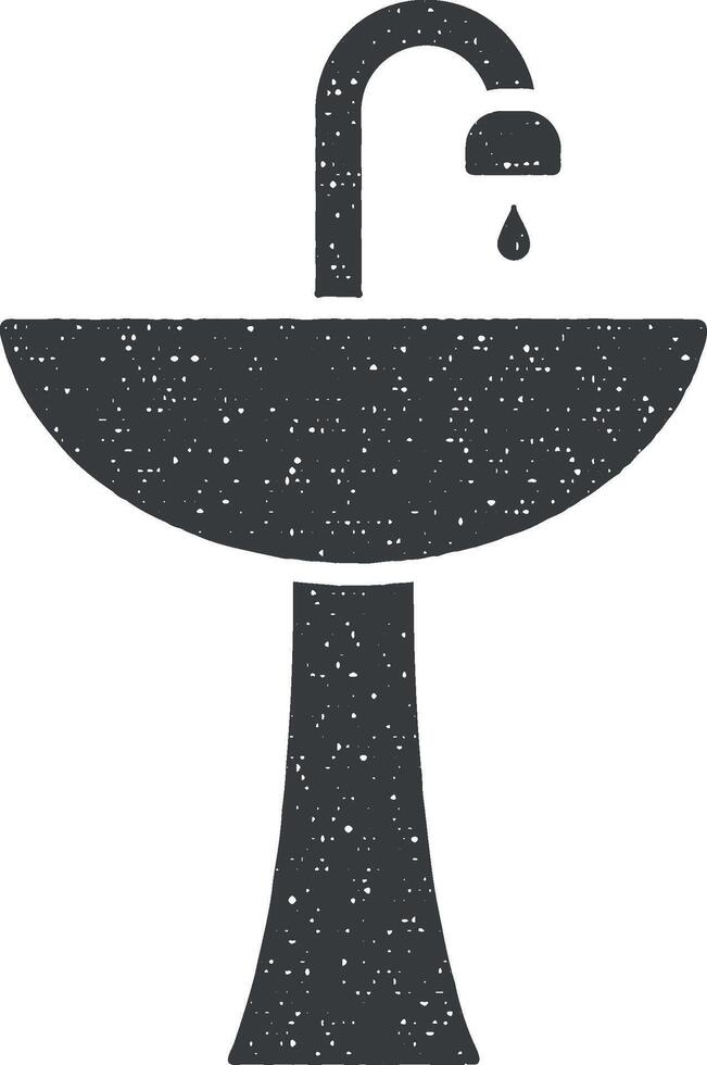 Hand dryer icon vector illustration in stamp style