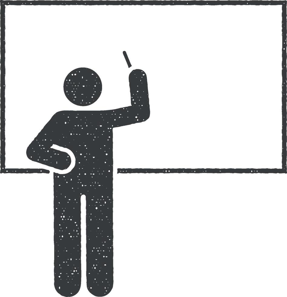 Teacher education write pictogram icon vector illustration in stamp style
