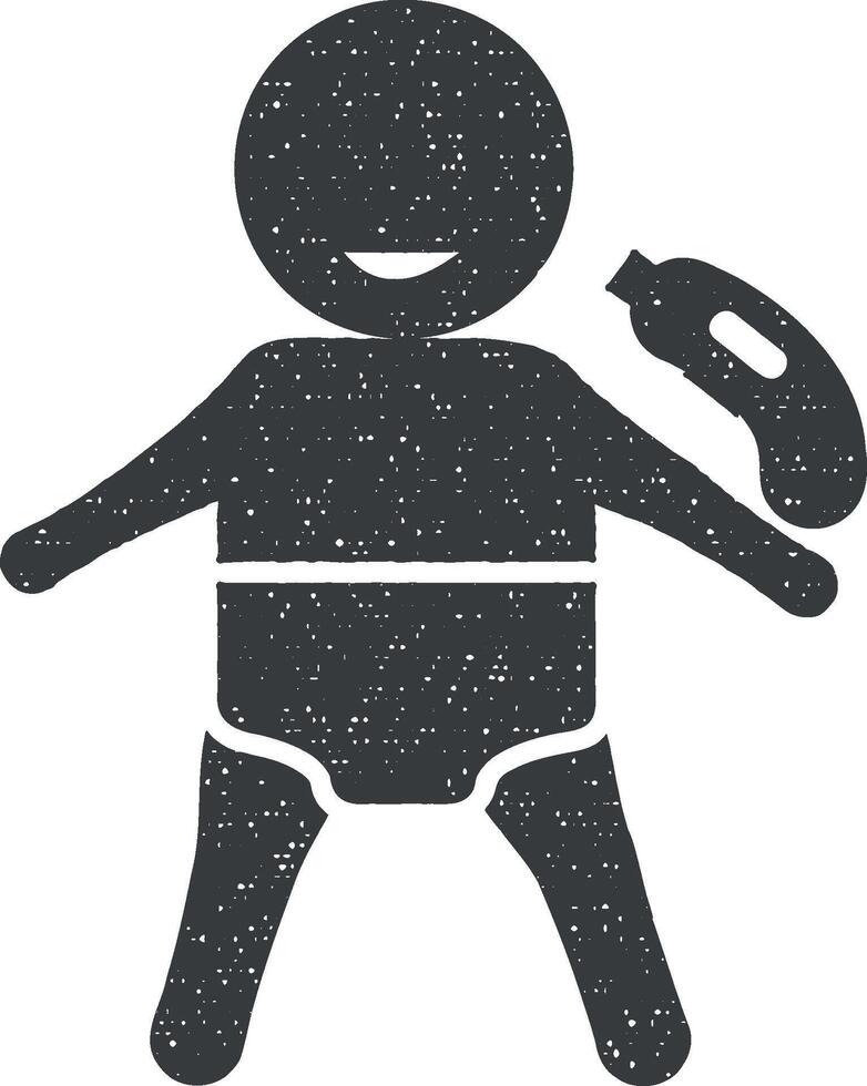 measure baby temperature icon vector illustration in stamp style
