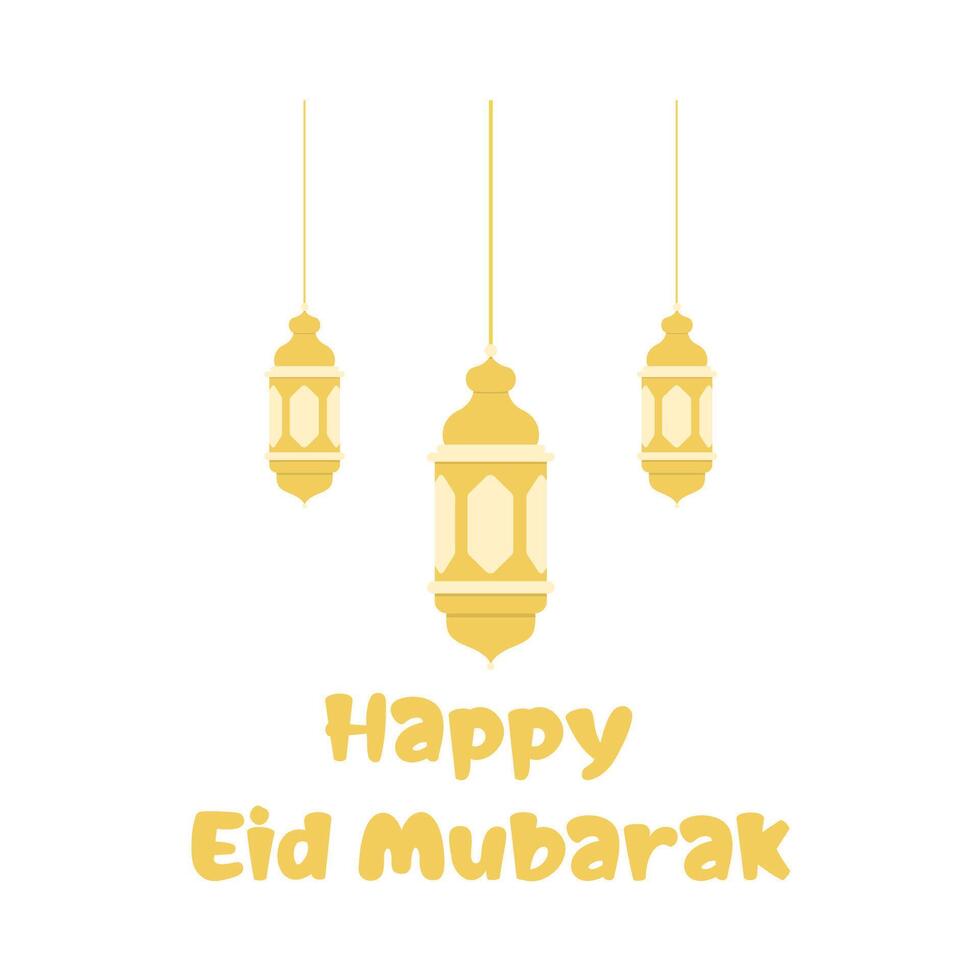 happy eid mubarak greetings badge illustration vector