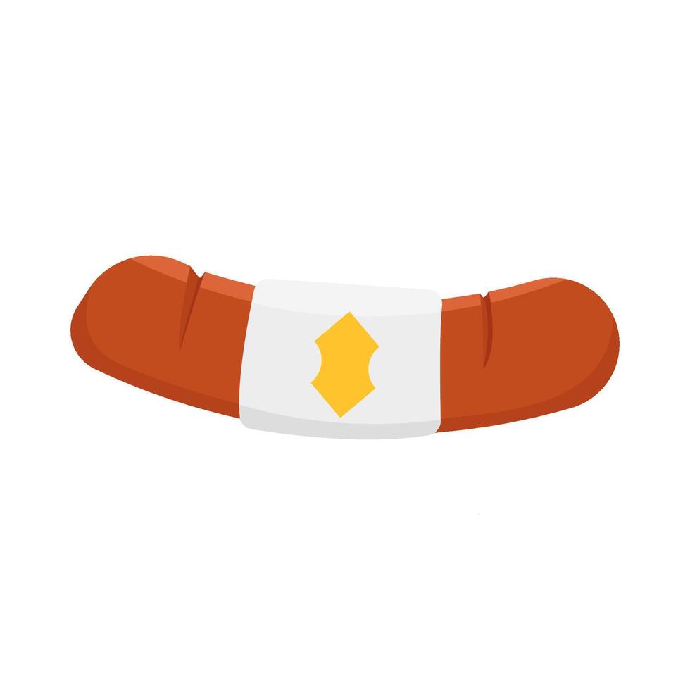egg in sausage grill illustration vector