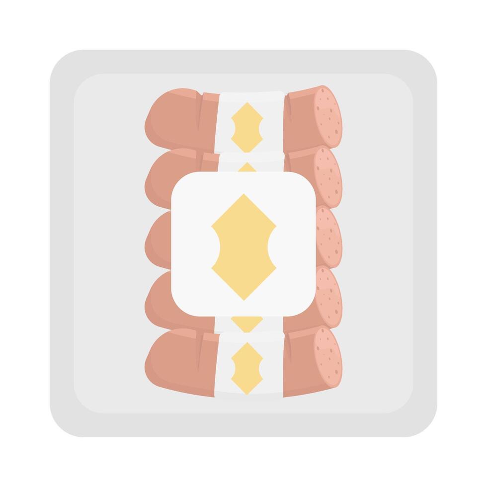 sausage egg  grill in frozen food in packaging box illustration vector