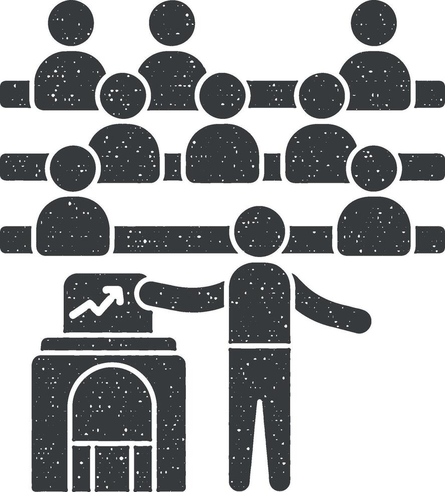 Chairs analysis trainer chairs icon vector illustration in stamp style