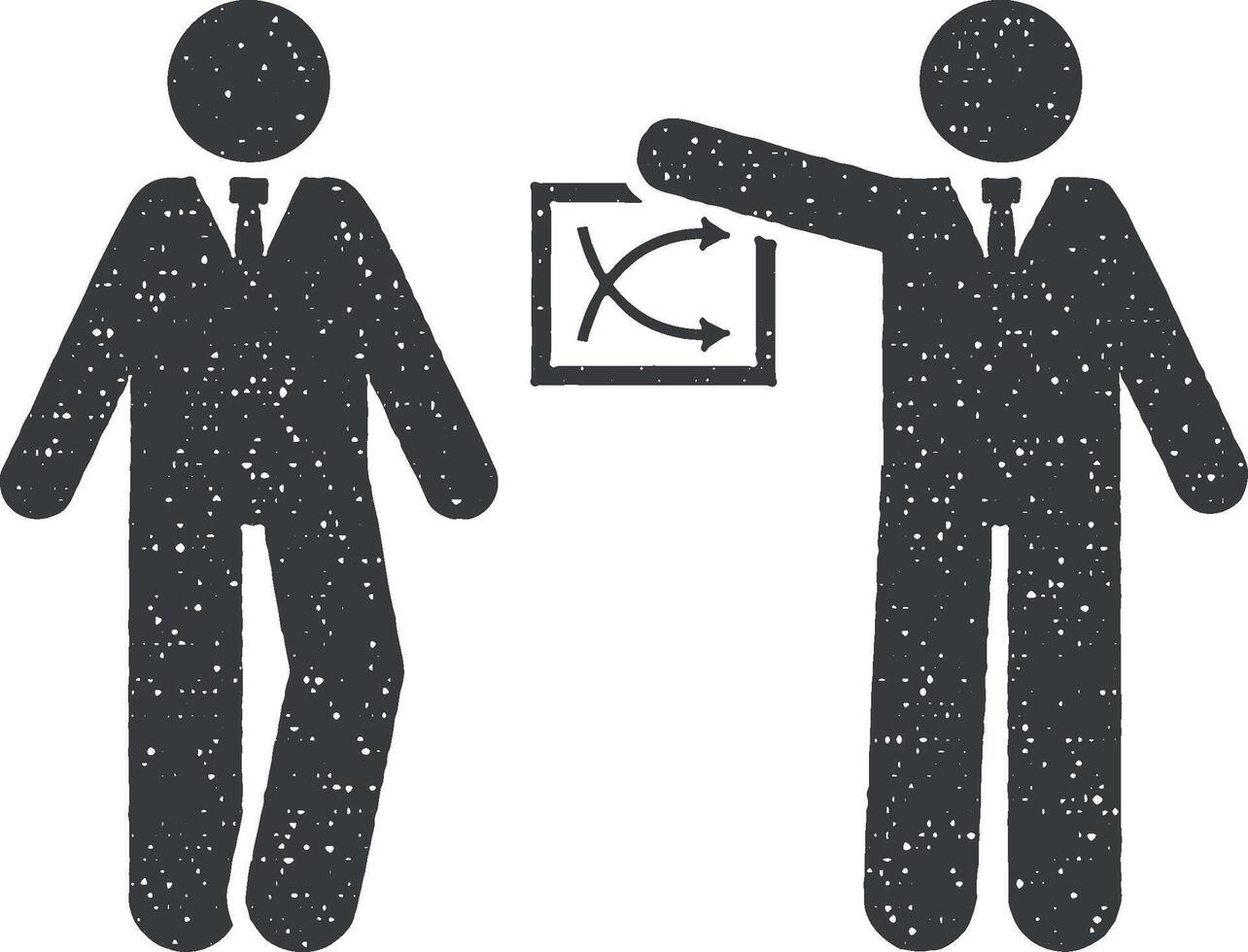 Graphic, work, job, chart icon vector illustration in stamp style