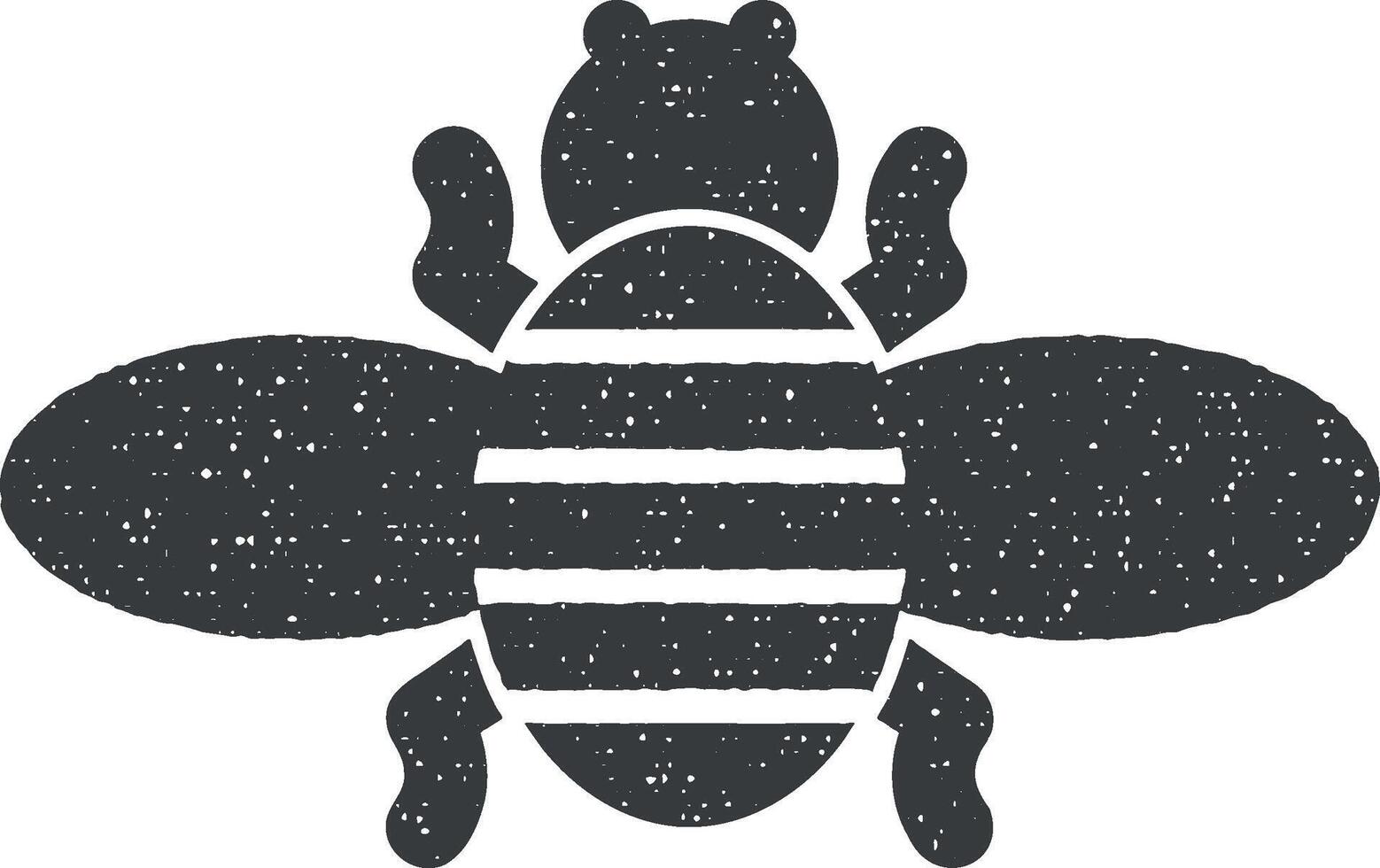 abeja, avispa icono vector ilustración en sello estilo