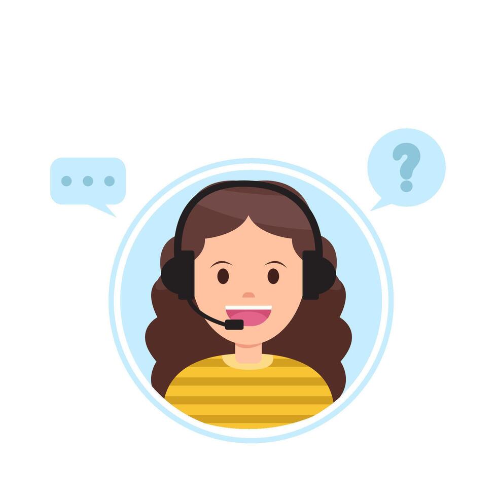 llamada centrar responder cliente preguntas ilustración vector