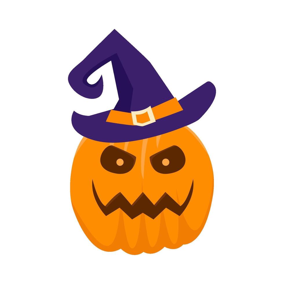 pumpkin halloween witch illustration vector