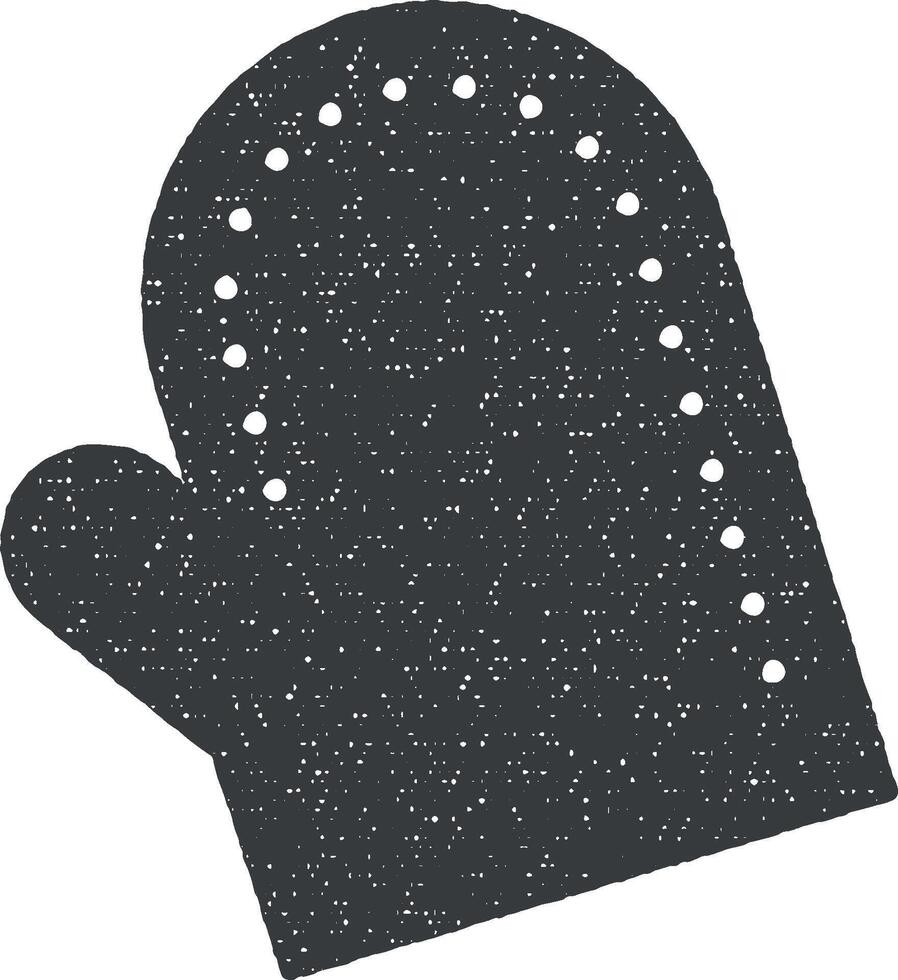fregar guantes, baño icono vector ilustración en sello estilo