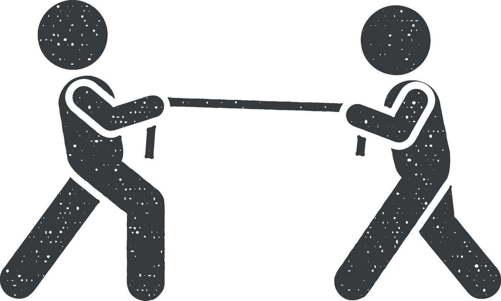 Children, play, rope, game icon vector illustration in stamp style