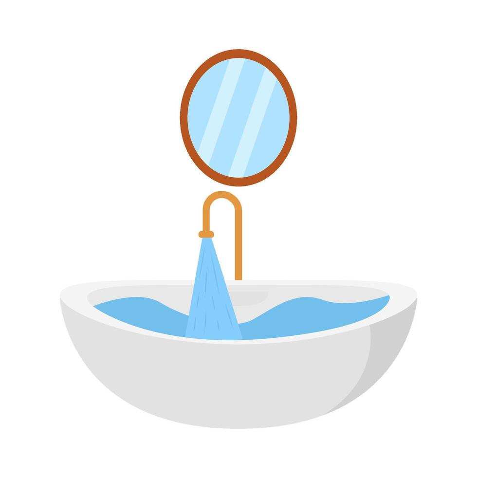 agua lavabo con miror ilustración vector