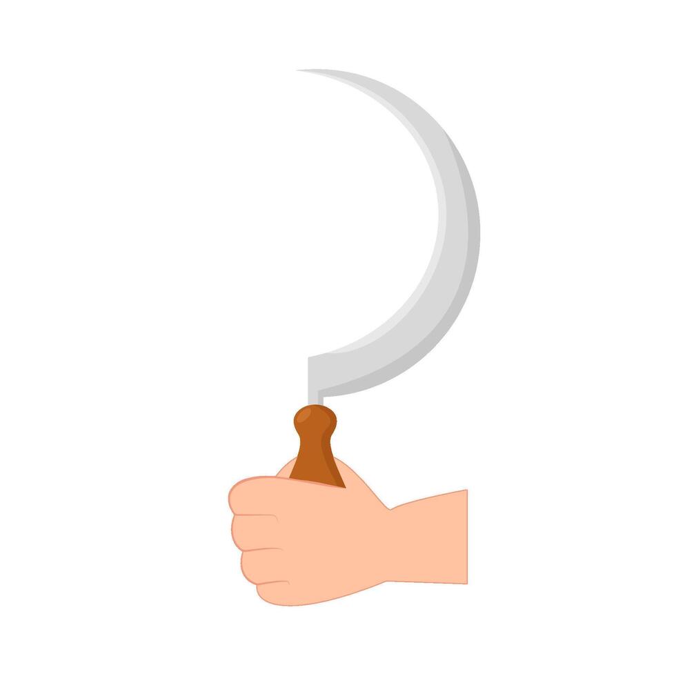 sickle in hand illustration vector