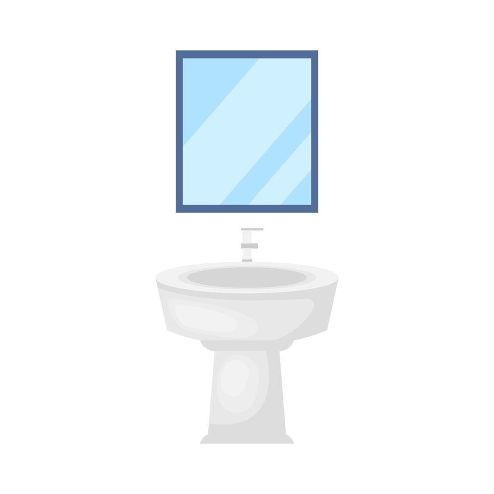 agua lavabo con miror ilustración vector