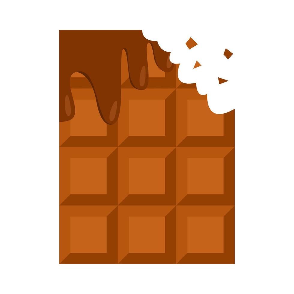 chocolate bar mordedura ilustración vector