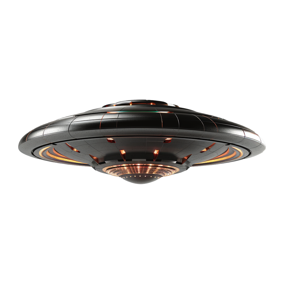 AI generated Flying saucer ufo uap isolated on transparent background png