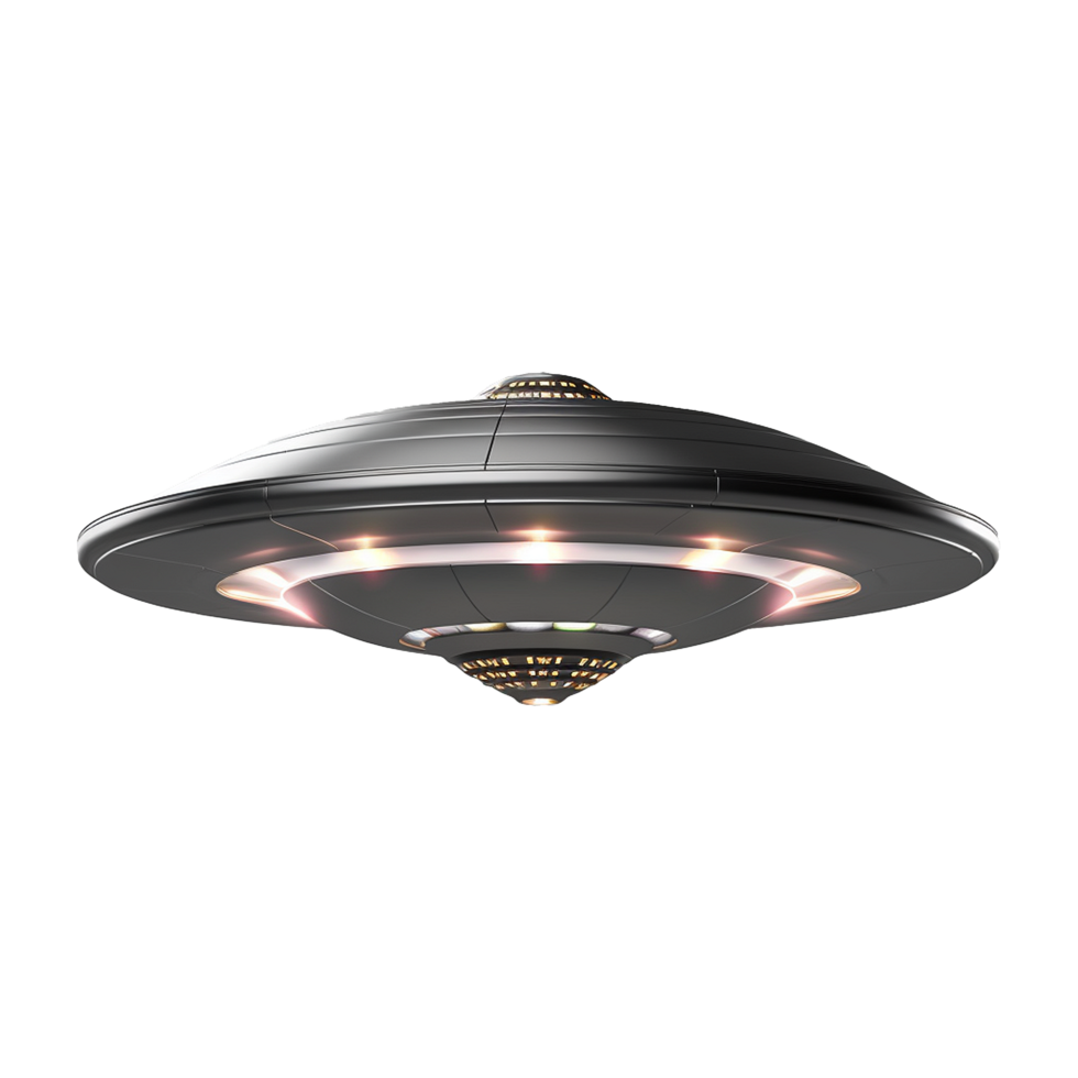 AI generated Flying saucer ufo uap isolated on transparent background png