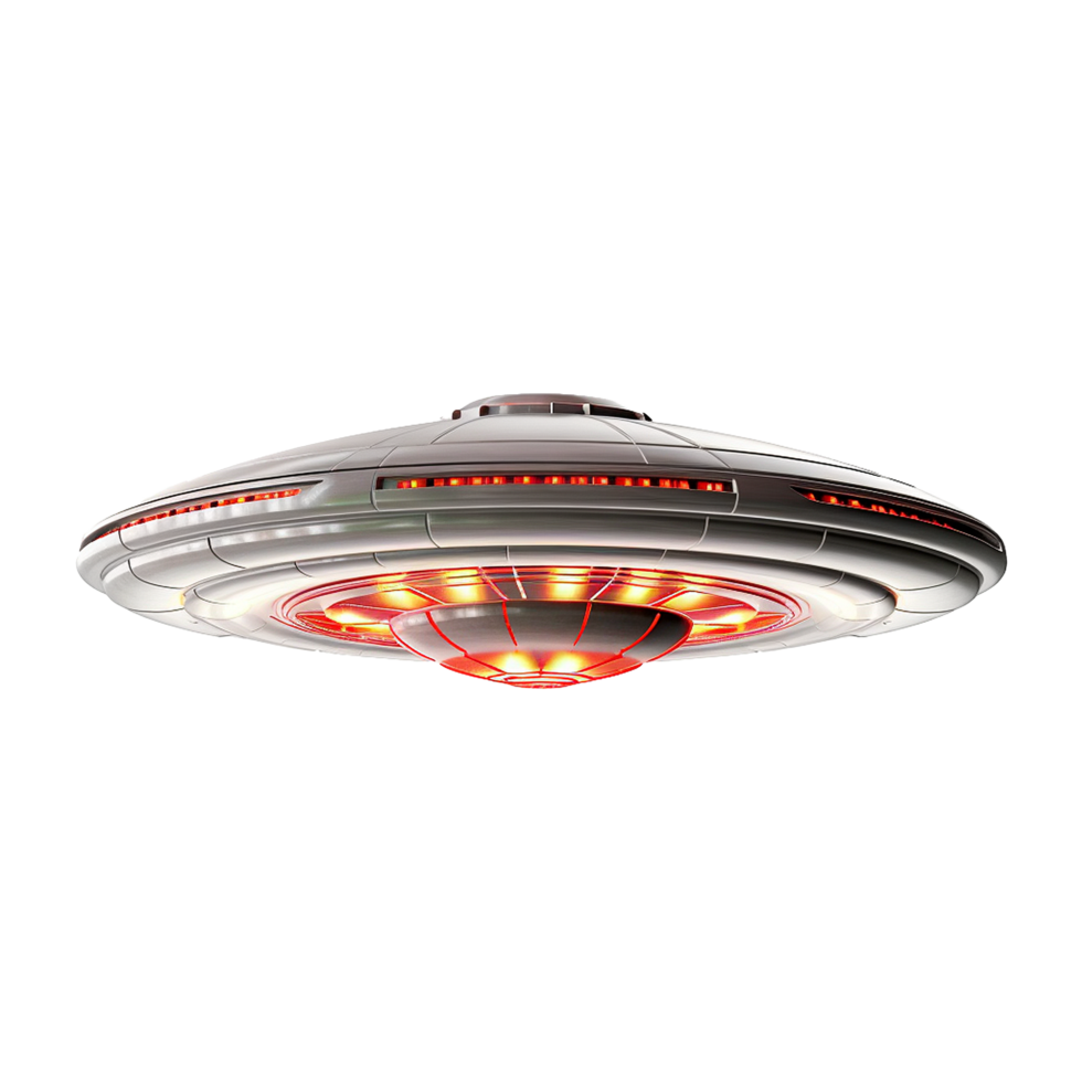 AI generated Flying saucer ufo uap isolated on transparent background png