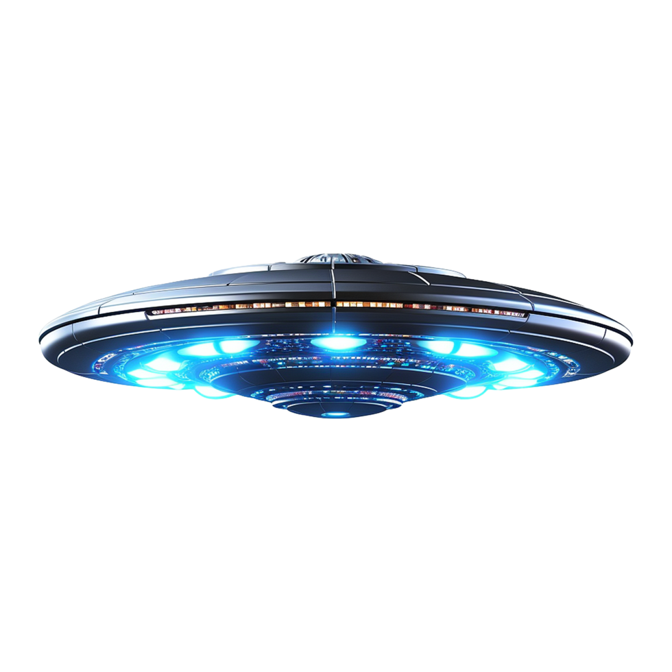 AI generated Flying saucer ufo uap isolated on transparent background png