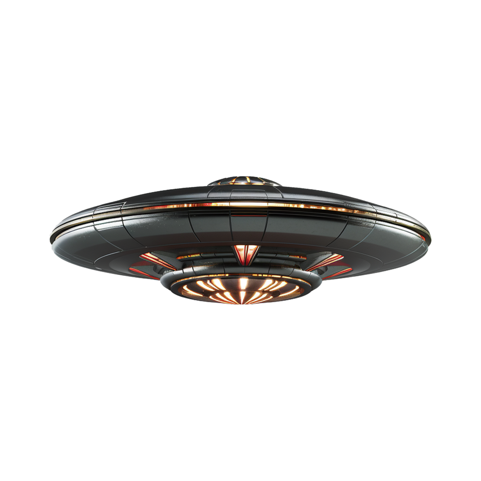 AI generated Flying saucer ufo uap isolated on transparent background png