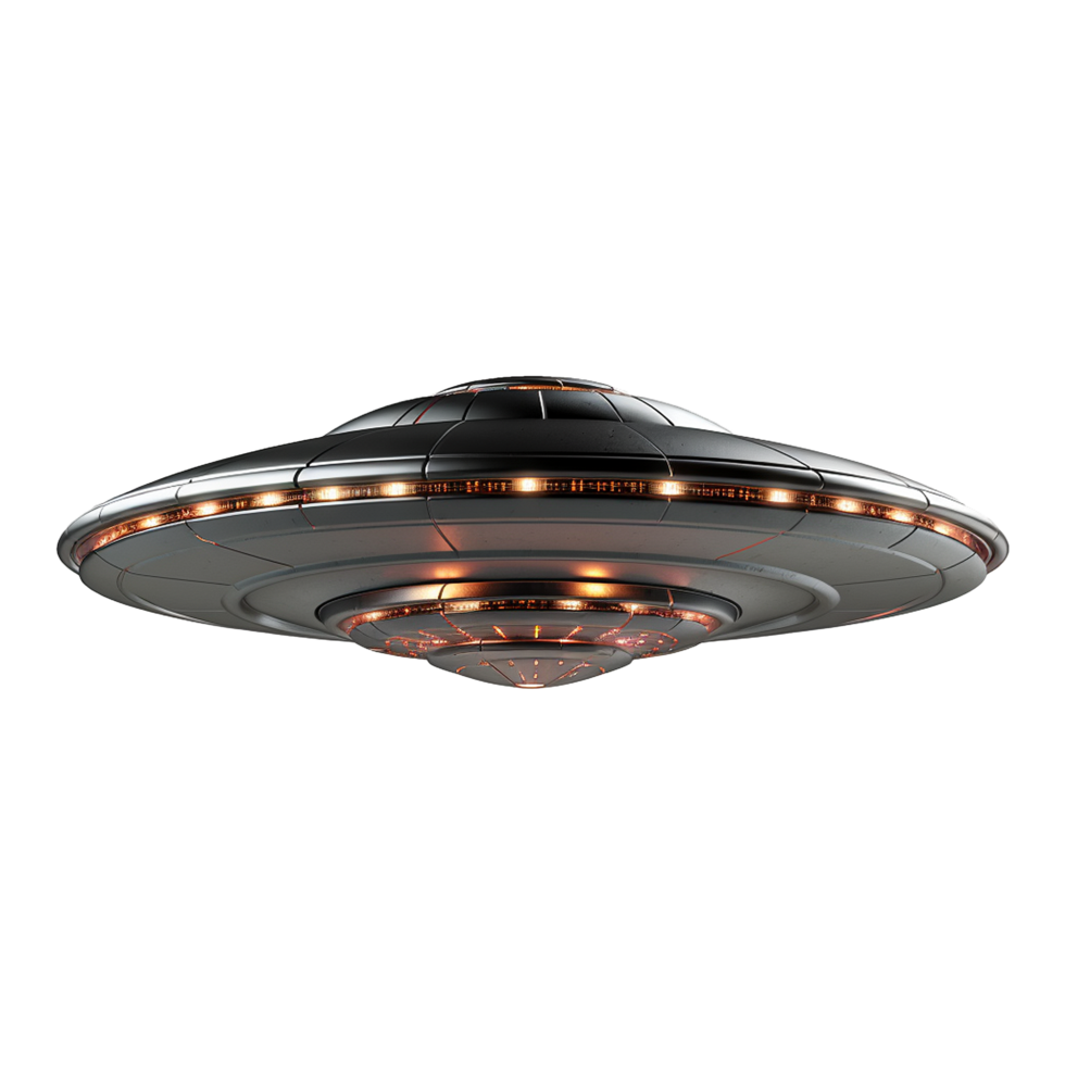 AI generated Flying saucer ufo uap isolated on transparent background png