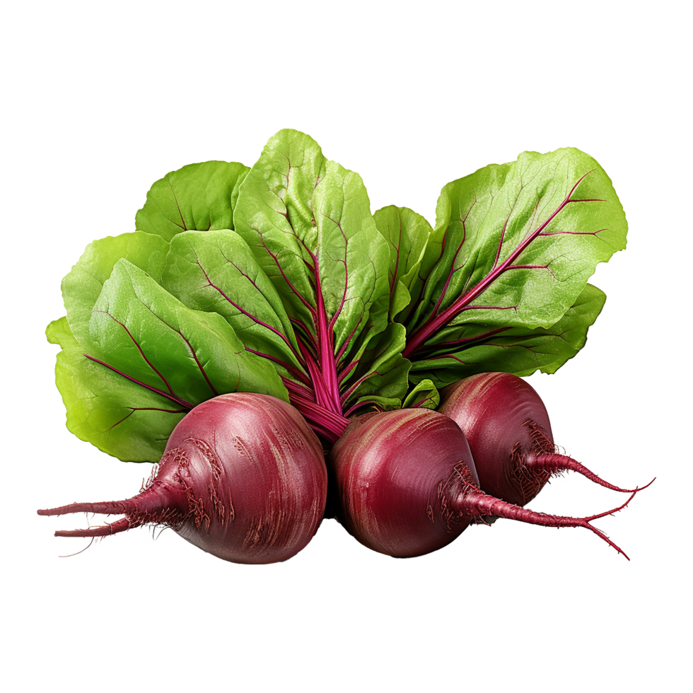 AI generated Beetroot with leaves isolated on transparent background png