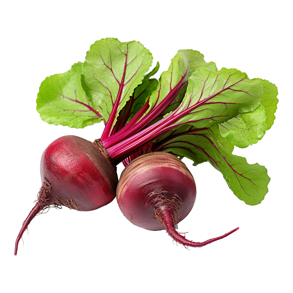 AI generated Beetroot with leaves isolated on transparent background png