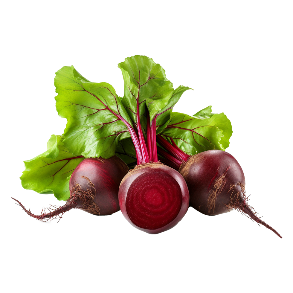 AI generated Beetroot with leaves isolated on transparent background png