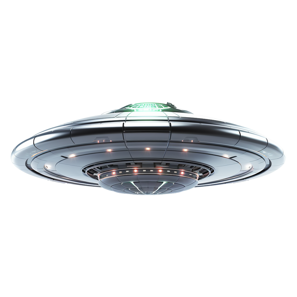 AI generated Flying saucer ufo uap isolated on transparent background png