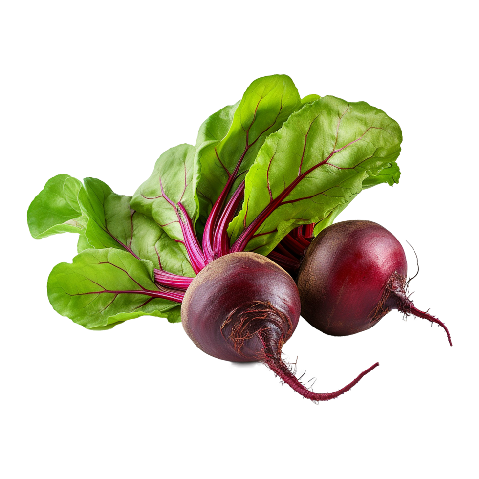 AI generated Beetroot with leaves isolated on transparent background png