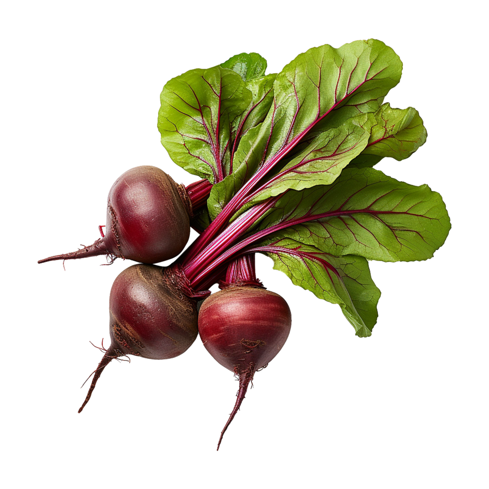 AI generated Beetroot with leaves isolated on transparent background png