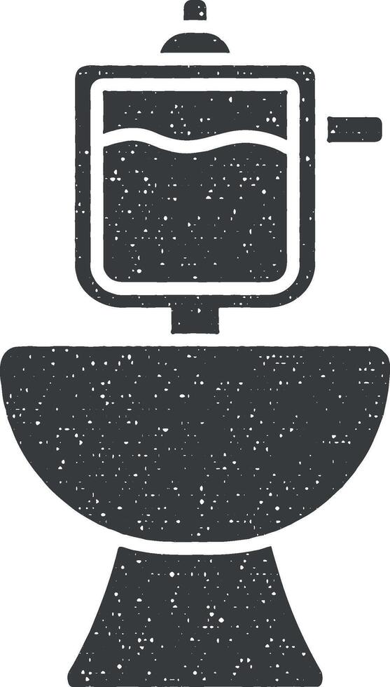 Closed, restroom, seat, toilet icon vector illustration in stamp style