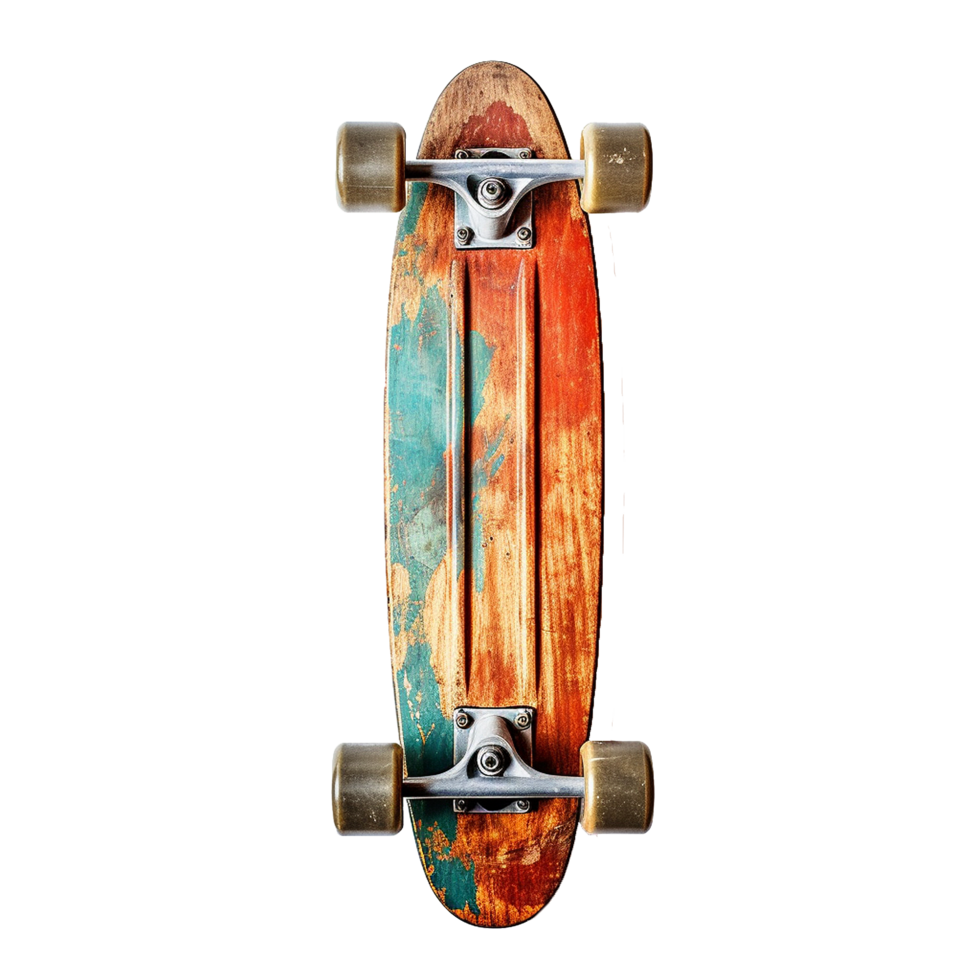 AI generated Skateboard made of wood png isolated on transparent background