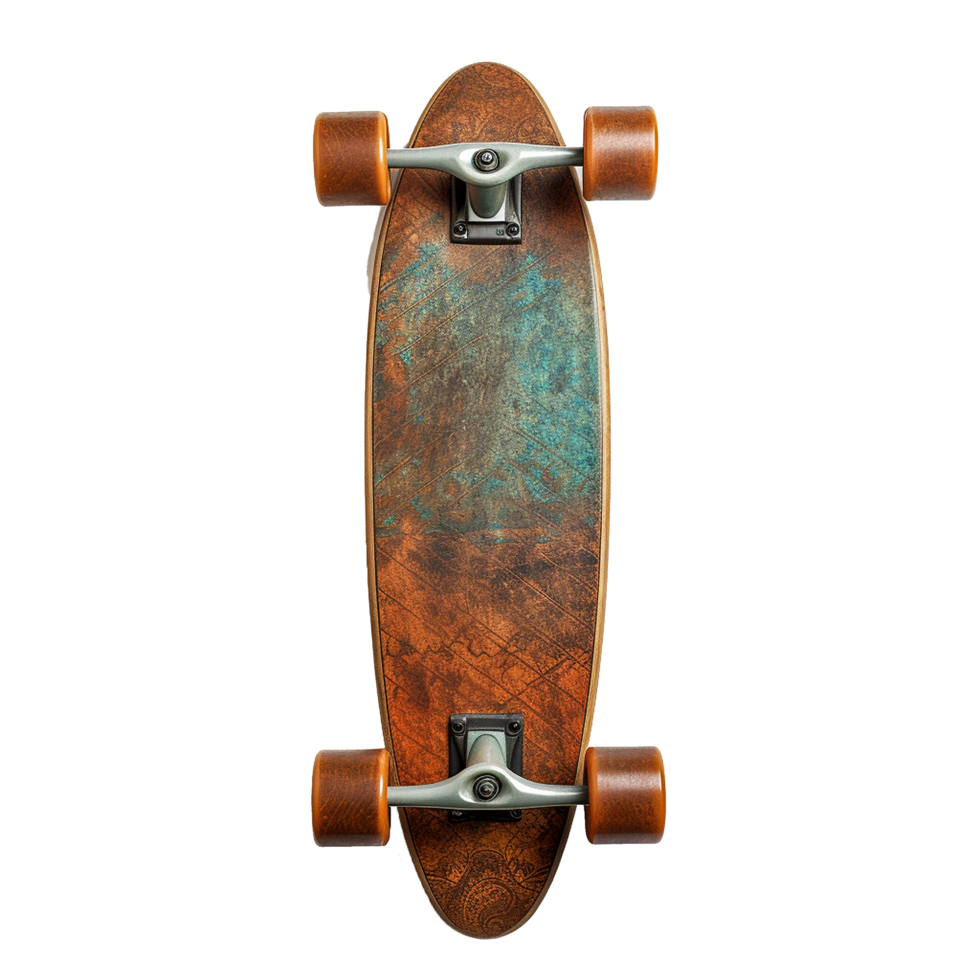 AI generated Skateboard made of wood png isolated on transparent background