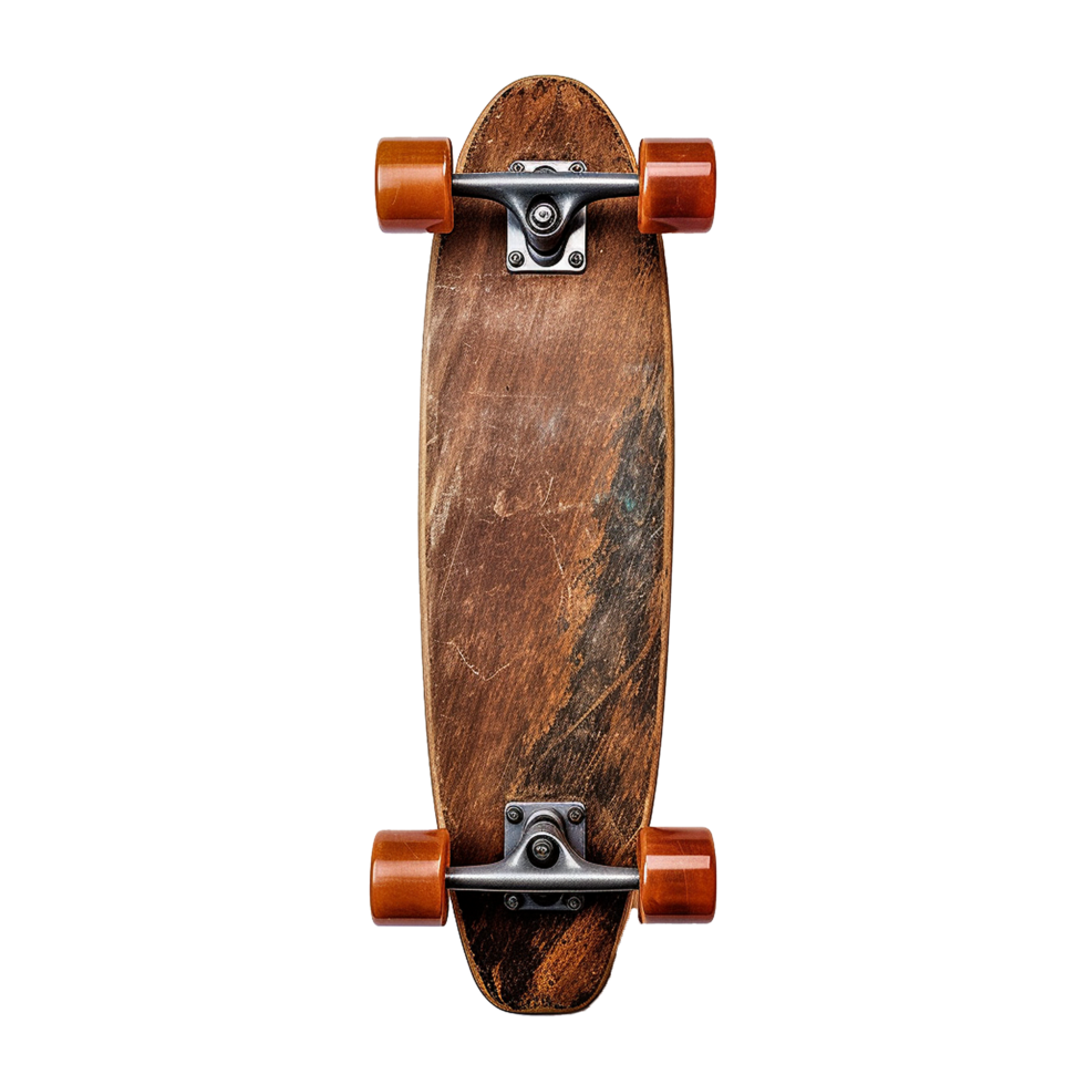 AI generated Skateboard made of wood png isolated on transparent background