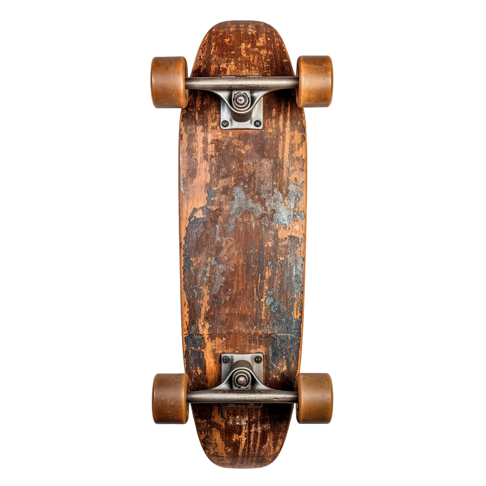 AI generated Skateboard made of wood png isolated on transparent background