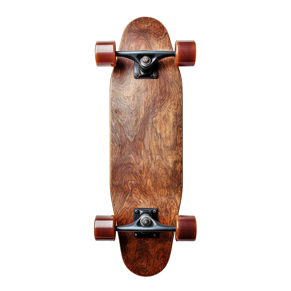 AI generated Skateboard made of wood png isolated on transparent background