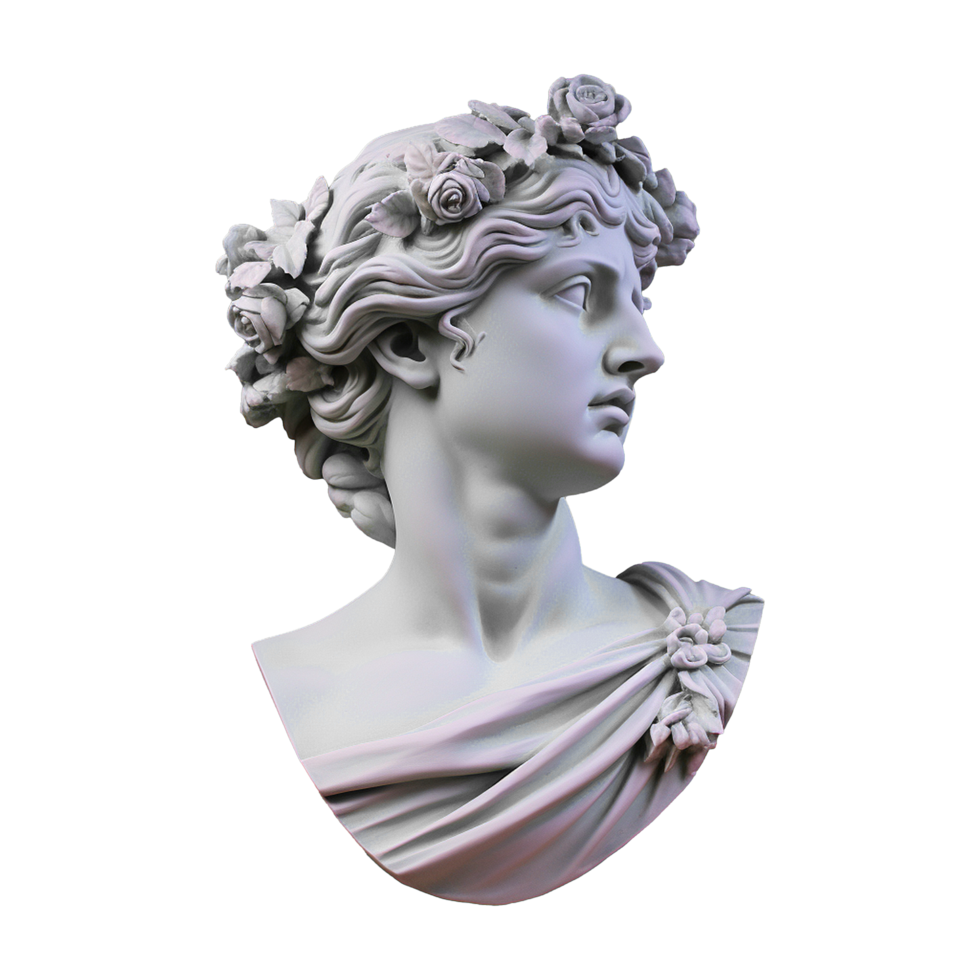 AI generated Gypsum statue plaster copy isolated on transparent background png