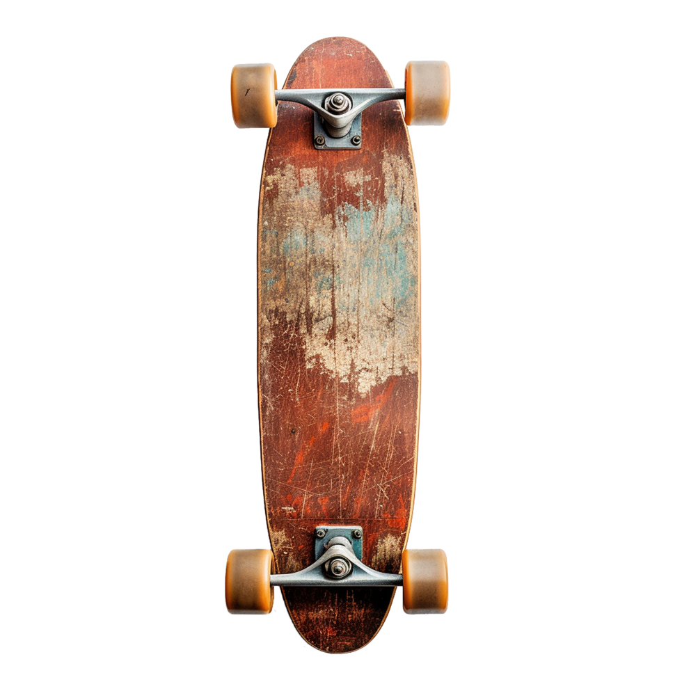 AI generated Skateboard made of wood png isolated on transparent background