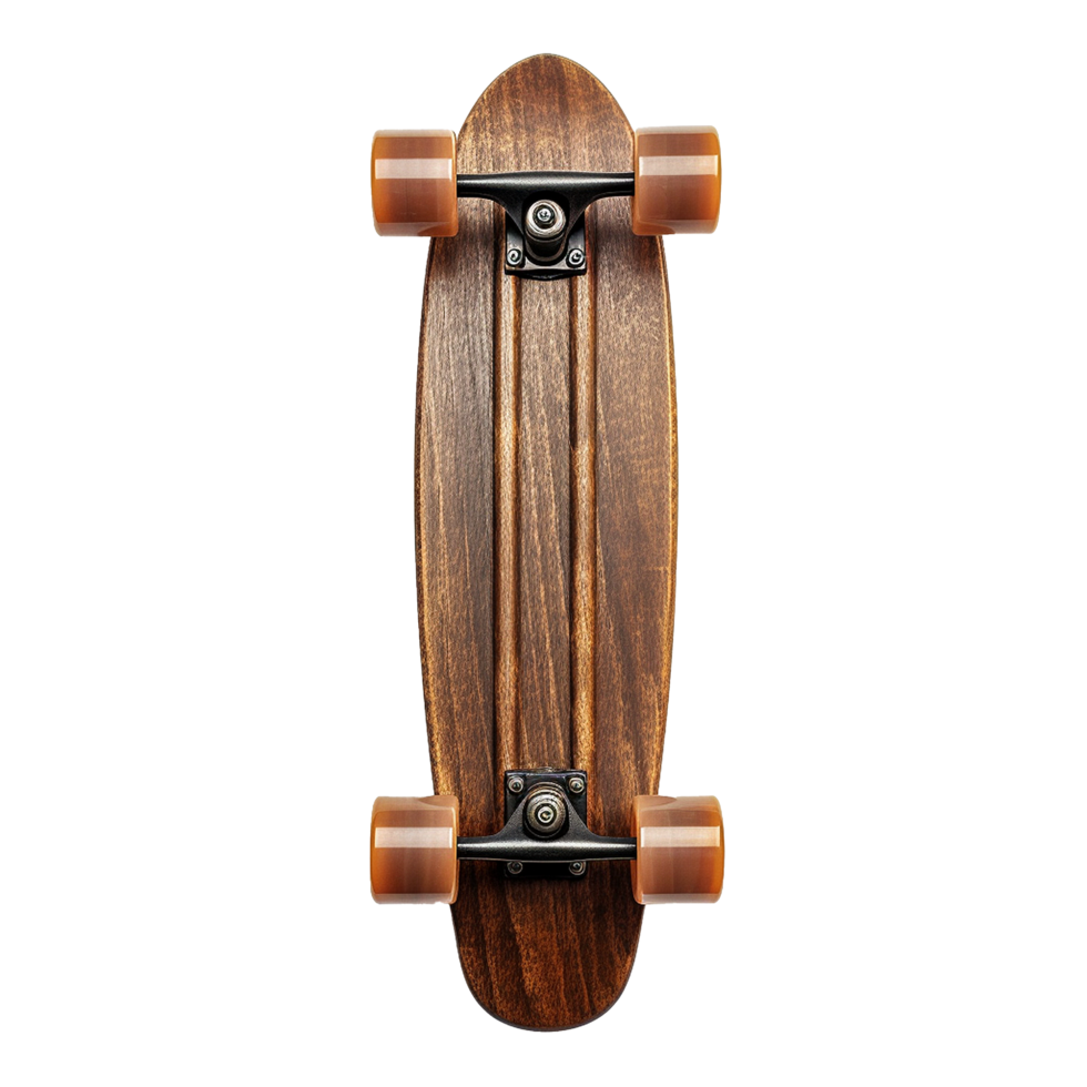 AI generated Skateboard made of wood png isolated on transparent background