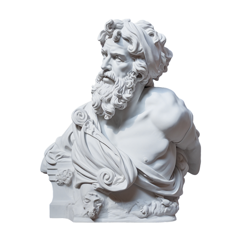 AI generated Gypsum statue plaster copy isolated on transparent background png