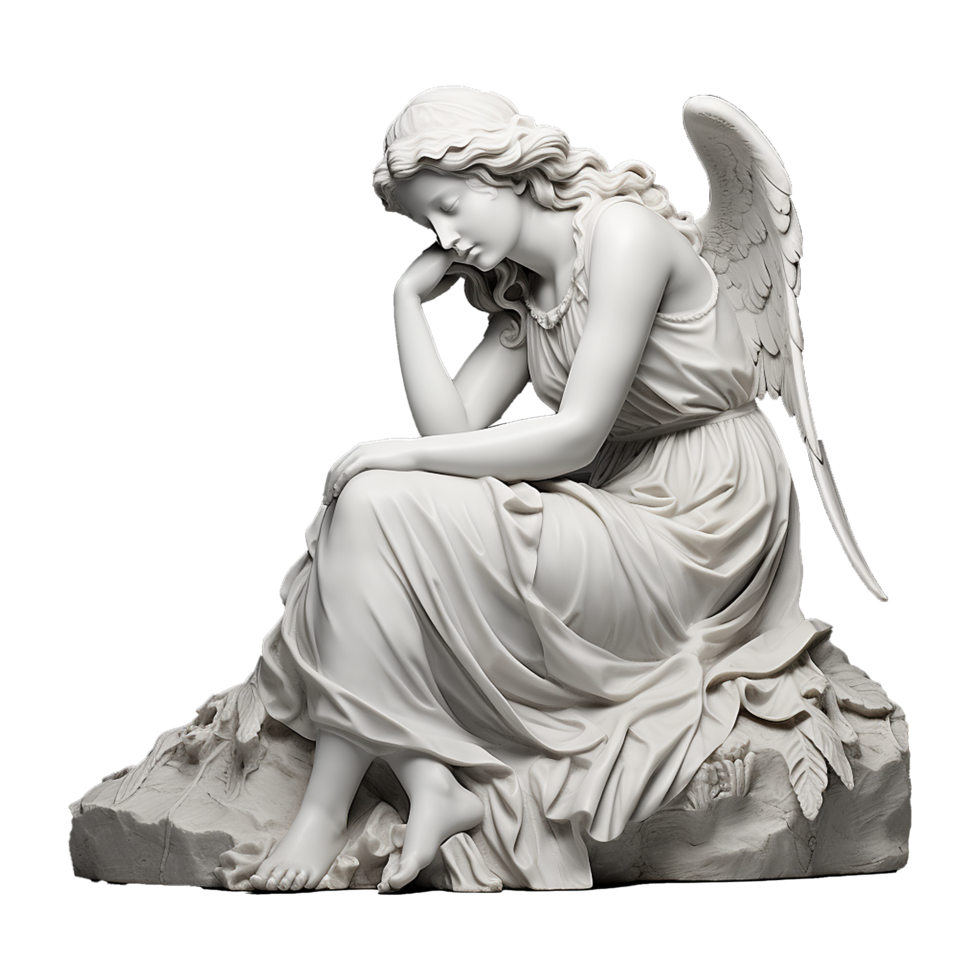 AI generated Gypsum statue plaster copy isolated on transparent background png