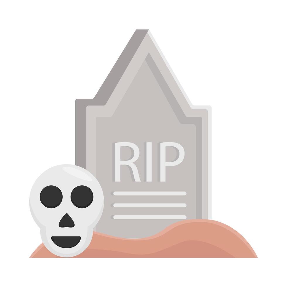 cráneo en cementerio ilustración vector