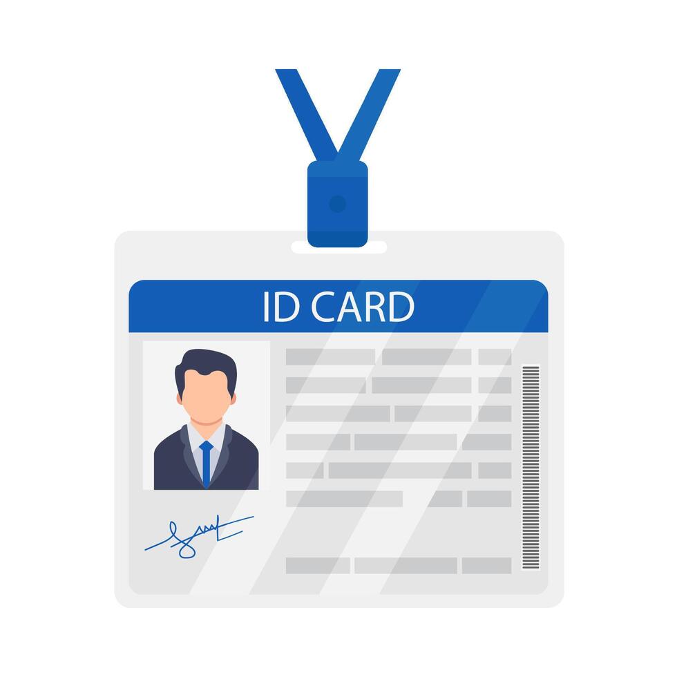 carné de identidad tarjeta acollador ilustración vector