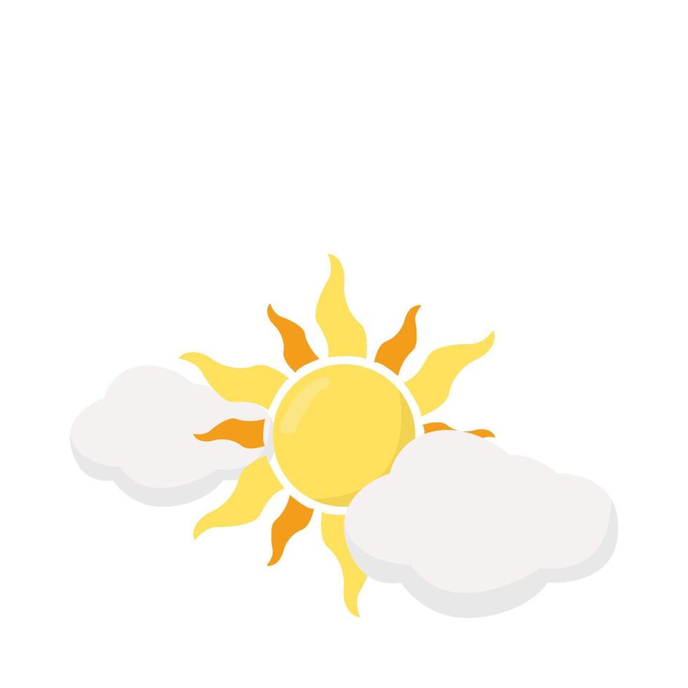 sun summer with cloud illustration vector