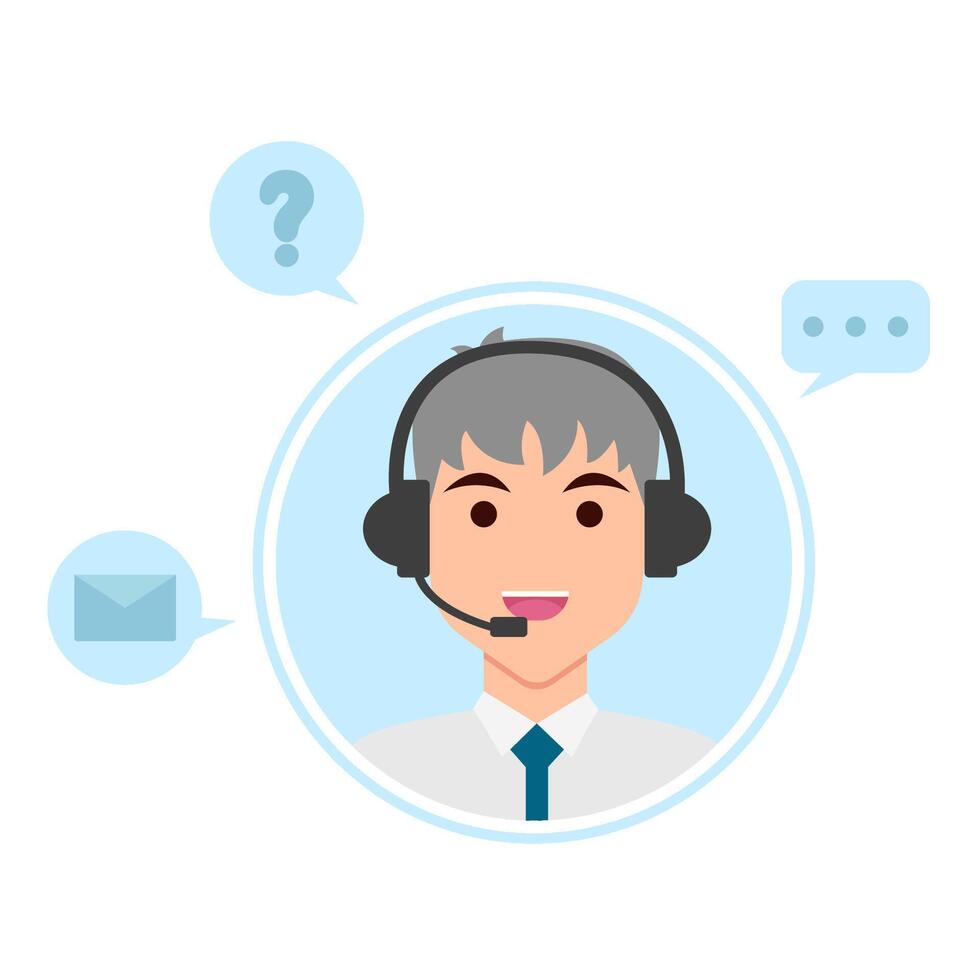 call center answer customer questions illustration vector