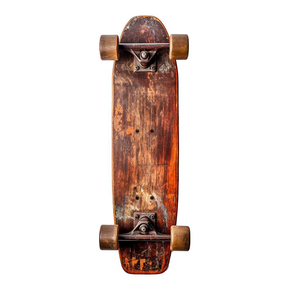 AI generated Skateboard made of wood png isolated on transparent background