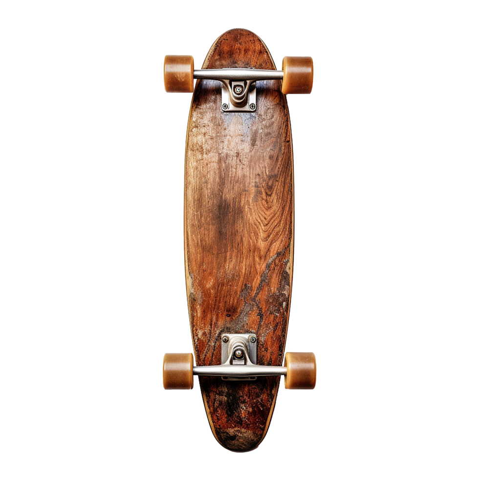 AI generated Skateboard made of wood png isolated on transparent background