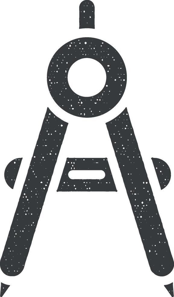 Dividers, tool icon vector illustration in stamp style