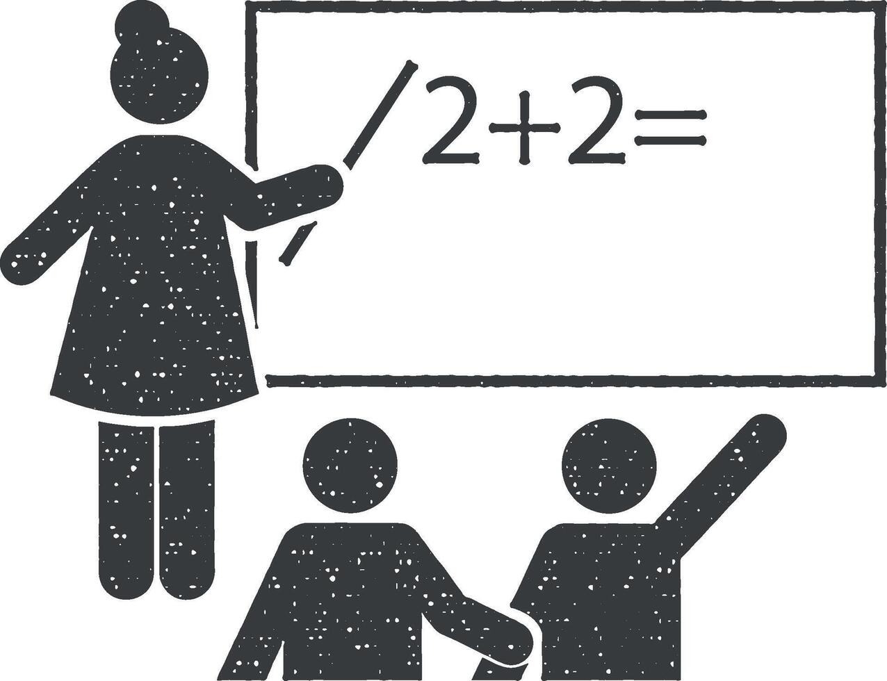 School, class, classroom, teaching icon vector illustration in stamp style