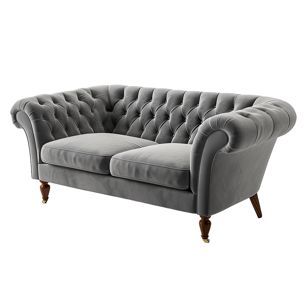 AI generated Gray sofa png isolated on transparent background