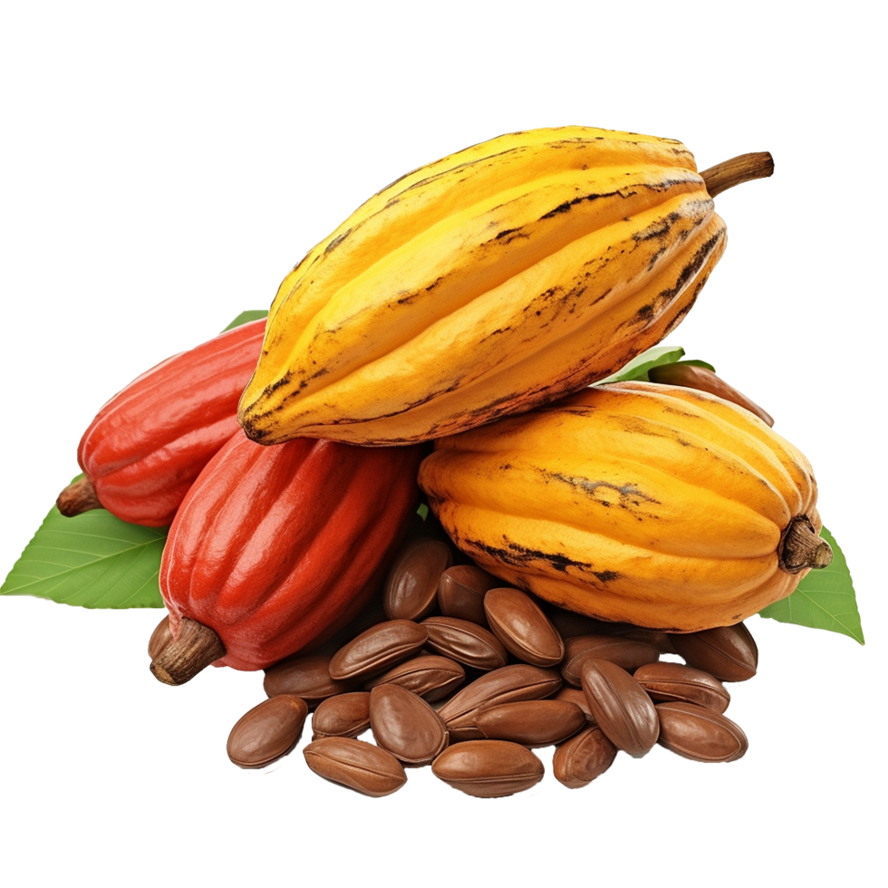 ai généré mûr cacao des fruits png isolé sur transparent Contexte